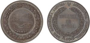 Medalhas - Cobre - 1864 - Molarinho F - Real ... 