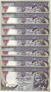 Paper Money - Lot (7 exemplars) - 1000 ... 