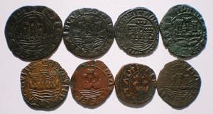 D. Afonso V / D. Manuel I - Lote (8 moedas) ... 