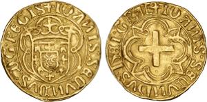 D. João II - Ouro - Cruzado; escudetes ... 