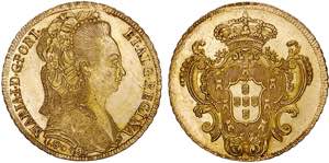 D. Maria I - Ouro - Peça 1804 R; defeito de ... 