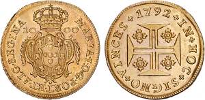 D. Maria I - Ouro - Quartinho 1792; ligeiro ... 