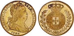 D. João VI - Ouro - Peça 1823; (10+4) ... 