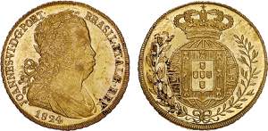 D. João VI - Ouro - Peça 1824; (4+3) ... 