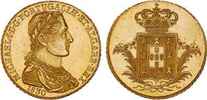 D. Miguel I - Ouro - Peça 1830; G.16.01, JS ... 