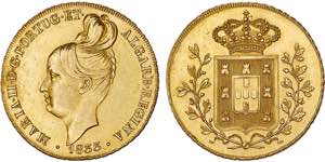 D. Maria II - Ouro - Peça 1833; Degolada; ... 