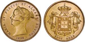 D. Maria II - Ouro - 5000 Réis 1838; ... 