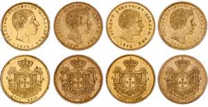 D. Pedro V - Lote (4 moedas) - Ouro - 2000 ... 