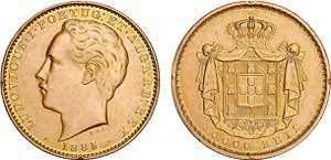D. Luís I - Ouro - 10 000 Réis 1885; ... 