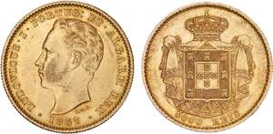 D. Luís I - Ouro - 5000 Réis 1867; ... 