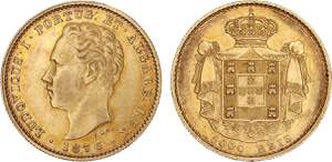D. Luís I - Ouro - 5000 Réis 1876; ... 