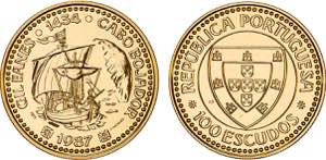 República - Ouro - 100 Escudos 1987; BNC; ... 