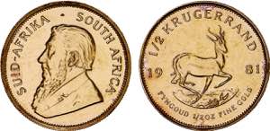 South Africa - Gold - 1/2 Krugerrand 1981; ... 