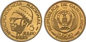 Cabo Verde - Gold - Independência Nacional, ... 