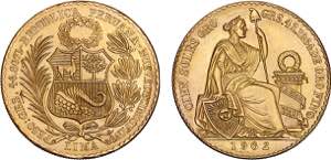 Peru - Gold - 100 Soles 1962; KM.231; ... 