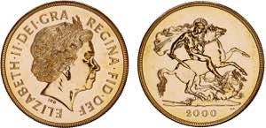 Great Britain - Gold - 5 Pounds 2000; with ... 