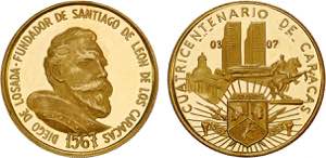 Medals - Venezuela - Gold - Medal; DIEGO DE ... 