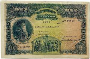 Paper Money - Banco de Portugal - 10 Escudos ... 
