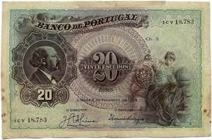 Paper Money - Banco de Portugal - 20 Escudos ... 