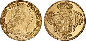 D. José I - Ouro - Peça 1761 B; cunho ... 