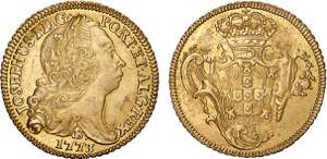 D. José I - Ouro - Peça 1773 B; G.54.26, ... 
