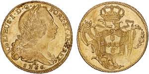 D. José I - Ouro - Peça 1766 R; brilho ... 