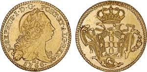 D. José I - Ouro - Meia Peça 1766 R; ... 