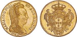 D. Maria I - Ouro - Peça 1787 R; data ... 