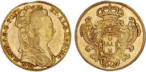 D. Maria I - Ouro - Peça 1796; defeito a ... 