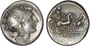 Roman - Republic - Claudia - Denarius; Ap. ... 