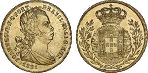 D. João VI - Ouro - Meia Peça 1821; ... 