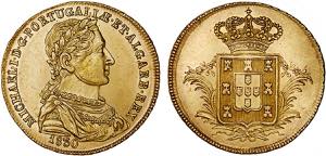 D. Miguel I - Ouro - Meia Peça 1830; ... 