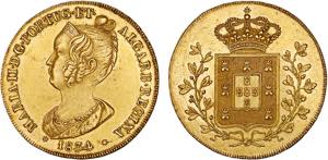 D. Maria II - Ouro - Peça 1834; G.19.01, JS ... 