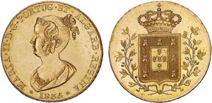 D. Maria II - Ouro - Peça 1835; G.19.02, JS ... 