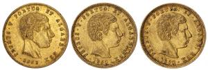 D. Pedro V - Lote (3 moedas) - Ouro - 5000 ... 