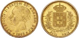 D. Luís I - Ouro - 5000 Réis 1863; ... 