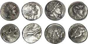 Roman - Republic - Lot (4 coins) - Claudia: ... 