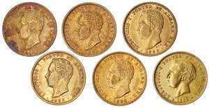 D. Luís I - Lote (6 moedas) - Ouro - 5000 ... 