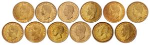 D. Luís I - Lote (12 moedas) - Ouro - 5000 ... 