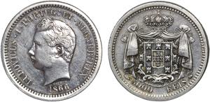 D. Luís I - Ensaio 5000 Réis 1866, cobre ... 