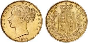 Austrália - Ouro - Sovereign 1884 M; KM.6; ... 
