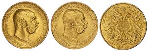 Austria - Lot (3 coins) - Gold - 20 Corona ... 