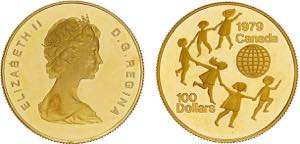 Canadá - Ouro - 100 Dollars 1979; PROOF; ... 