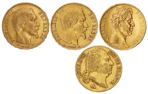 França - Lote (4 moedas) - Ouro - 20 Francs ... 