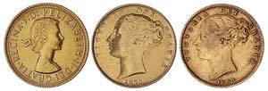 United Kingdom - Lot (3 coins) - Gold - ... 