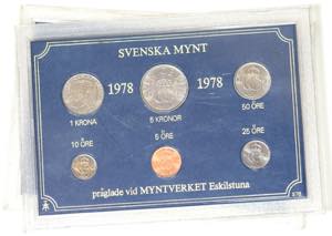 Sweden - Moedas correntes 1976 e 1978, 6 ... 