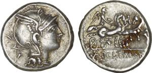 Roman - Republic - Claudia - Denarius; Ap. ... 