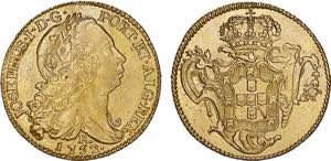 D. José I - Ouro - Peça 1752 R; limpa; ... 