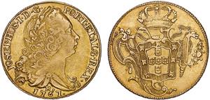 D. José I - Ouro - Peça 1767 R; G.55.19, ... 