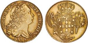 D. José I - Ouro - Peça 1769 R; limpa; ... 
